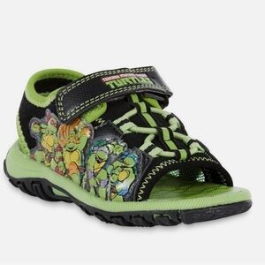 Teenage Mutant Ninja Turtles Kids Sandals - Black and Green - Size: 6